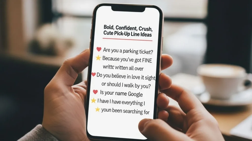 Bold Confident Crush Cute Pick Up Line Ideas