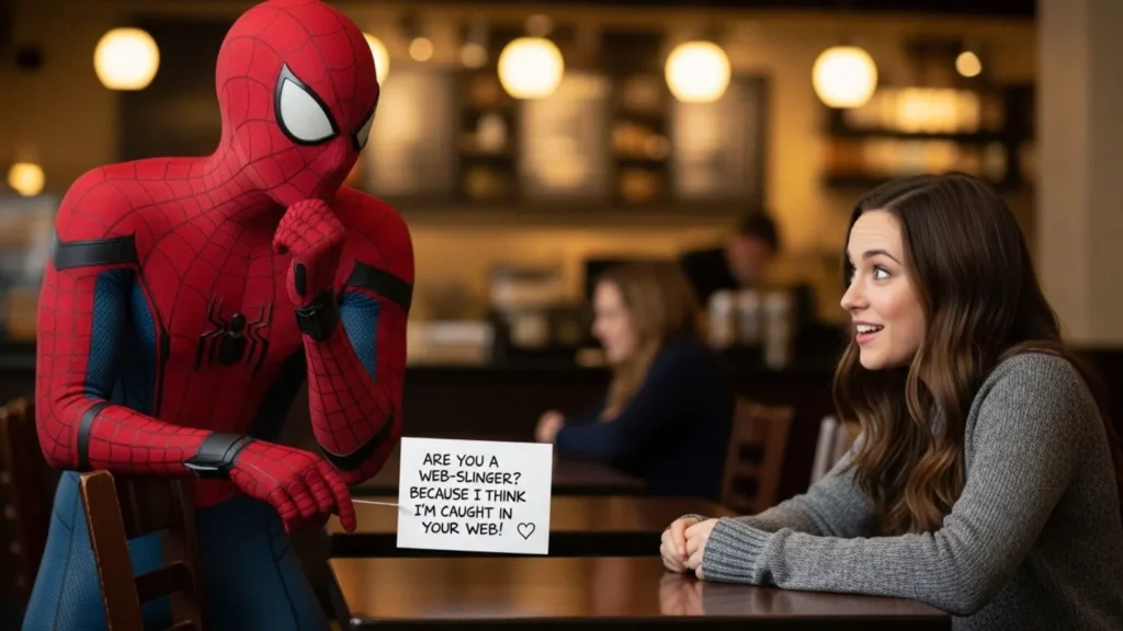 Bold / Confident Spider Man Pick Up Line Ideas