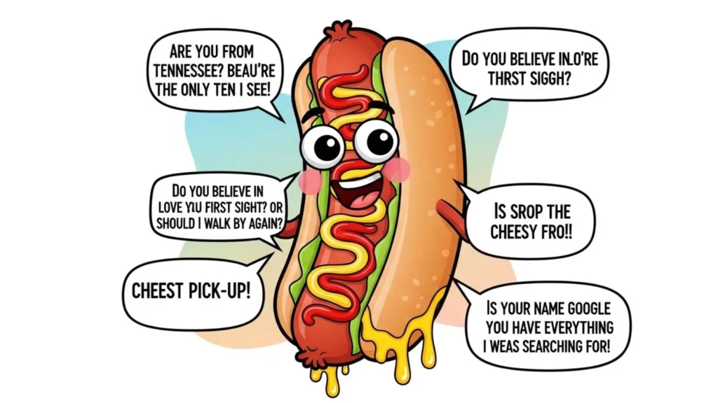 Cheesy Dog Emoji Pick Up Lines