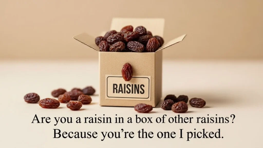 Clever / Unique Raisin Pick Up Line Ideas