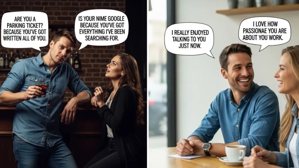 Dirty Pick Up Line for Him vs Normal Flirting