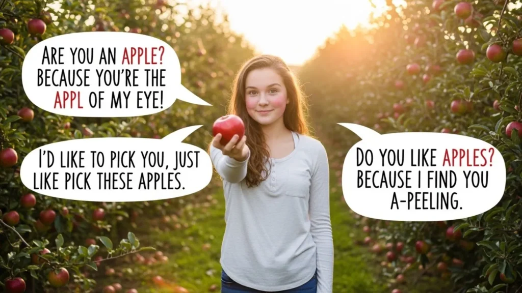 Funny Apple Pick Up Line Examples