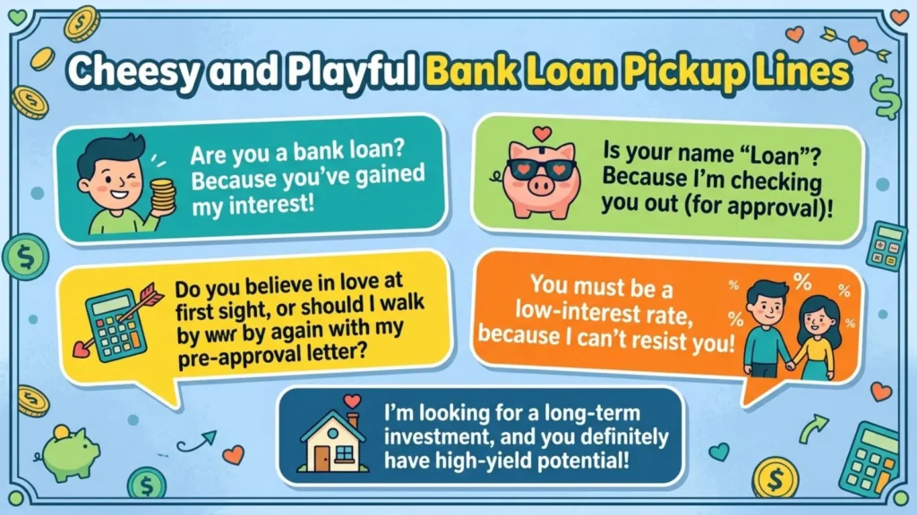 Cheesy and Playful Bank Loan Pick Up Lines