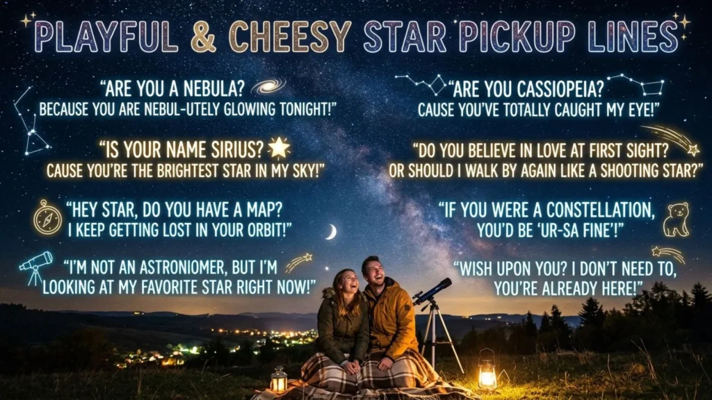 Cheesy and Playful Pick Up Lines About Stars