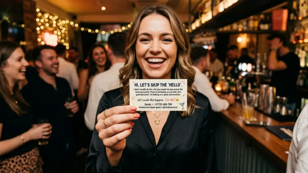 Flirty and Engaging Pick Up Line Business Card 