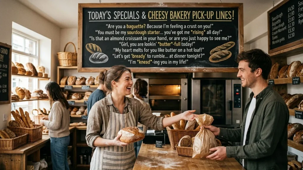 Cheesy and Playful Bread Bakery Pick Up Lines